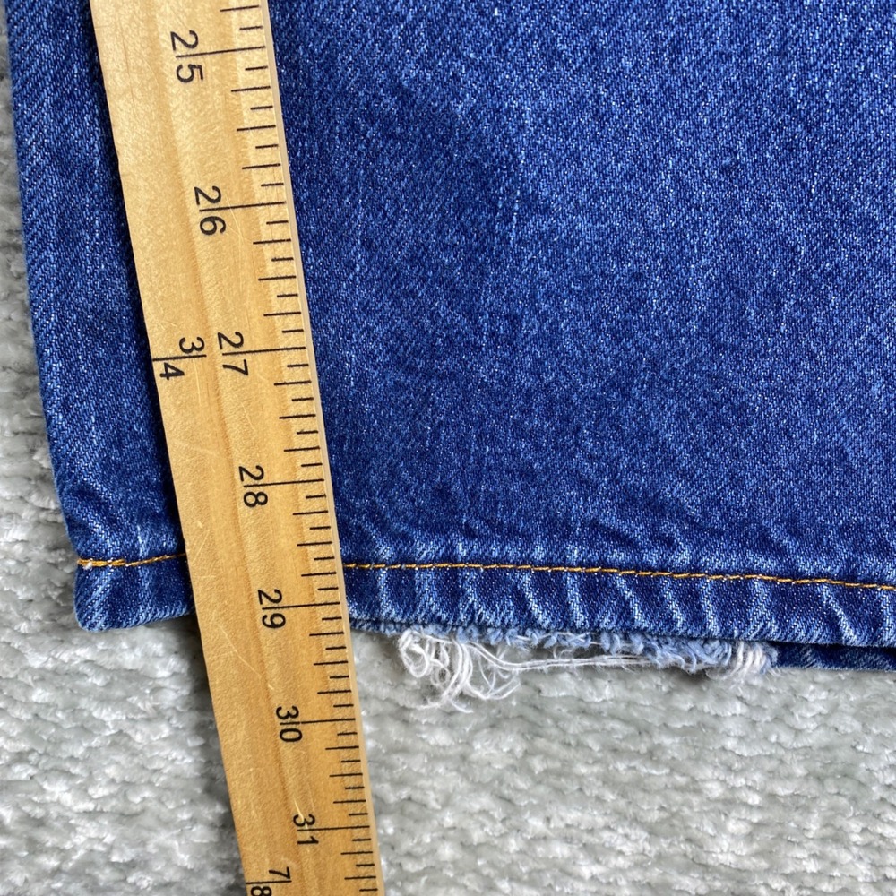 Dickies Mens Straight Leg Blue Denim Workwear Jeans 33x29 Distressed Hem - Picture 4 of 11